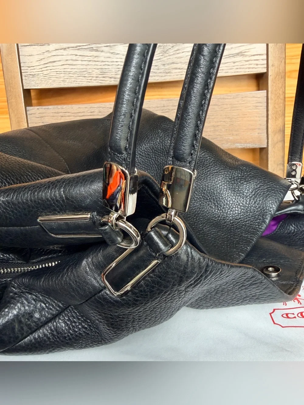 Coach Madison Phoebe pebbled leather shoulder bag in black